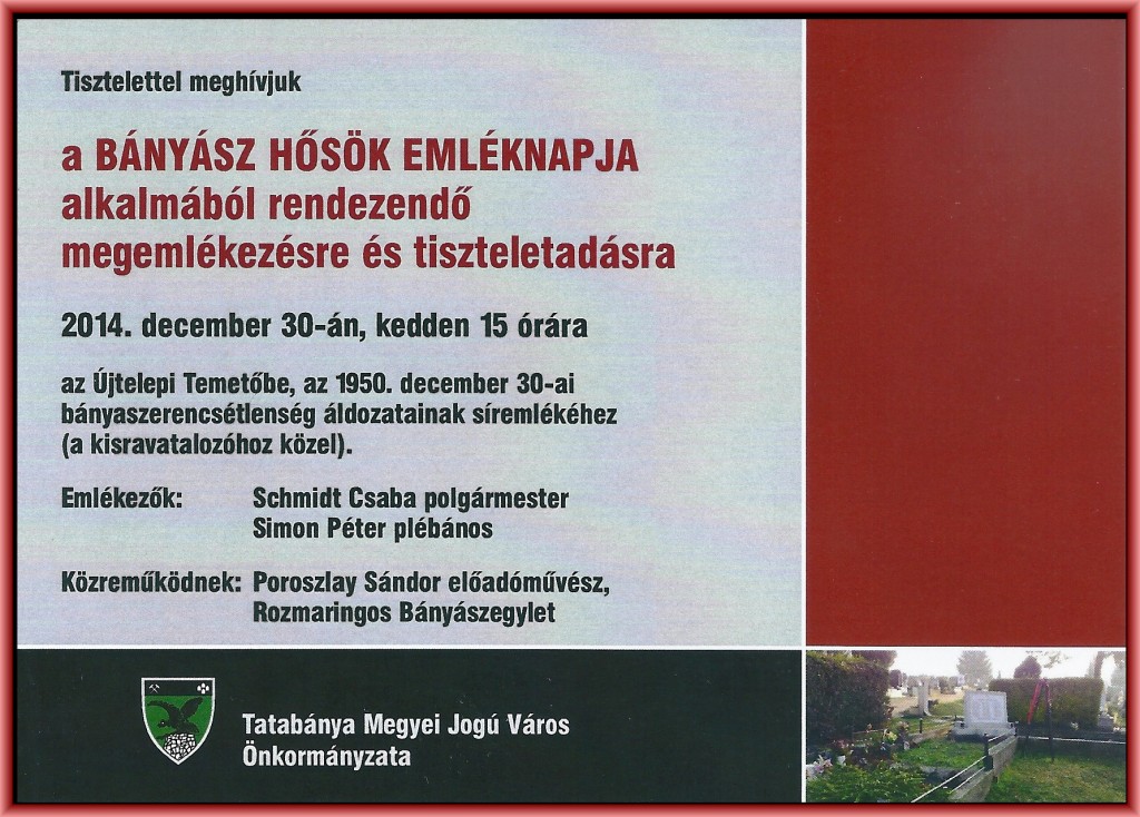 Bányász Hősök Emléknapja